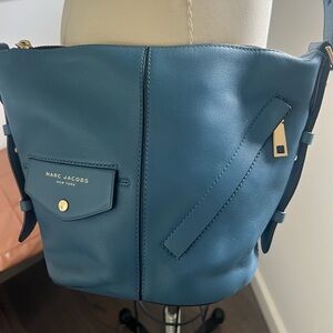 Marc Jacobs crossbody bag in denim colored  leather. Pristine condition.
